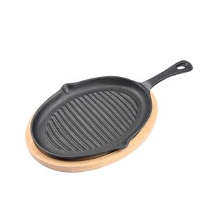 Sartén ovalada de hierro fundido de 25CM, plancha para fregar, sartén pesada - Product Image 1