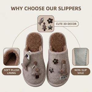 Pantuflas Unisex de Piel Sintética para Interiores/Exteriores, Antideslizantes, Impermeables, Transpirables y Cálidas para Invierno - Product Image 4