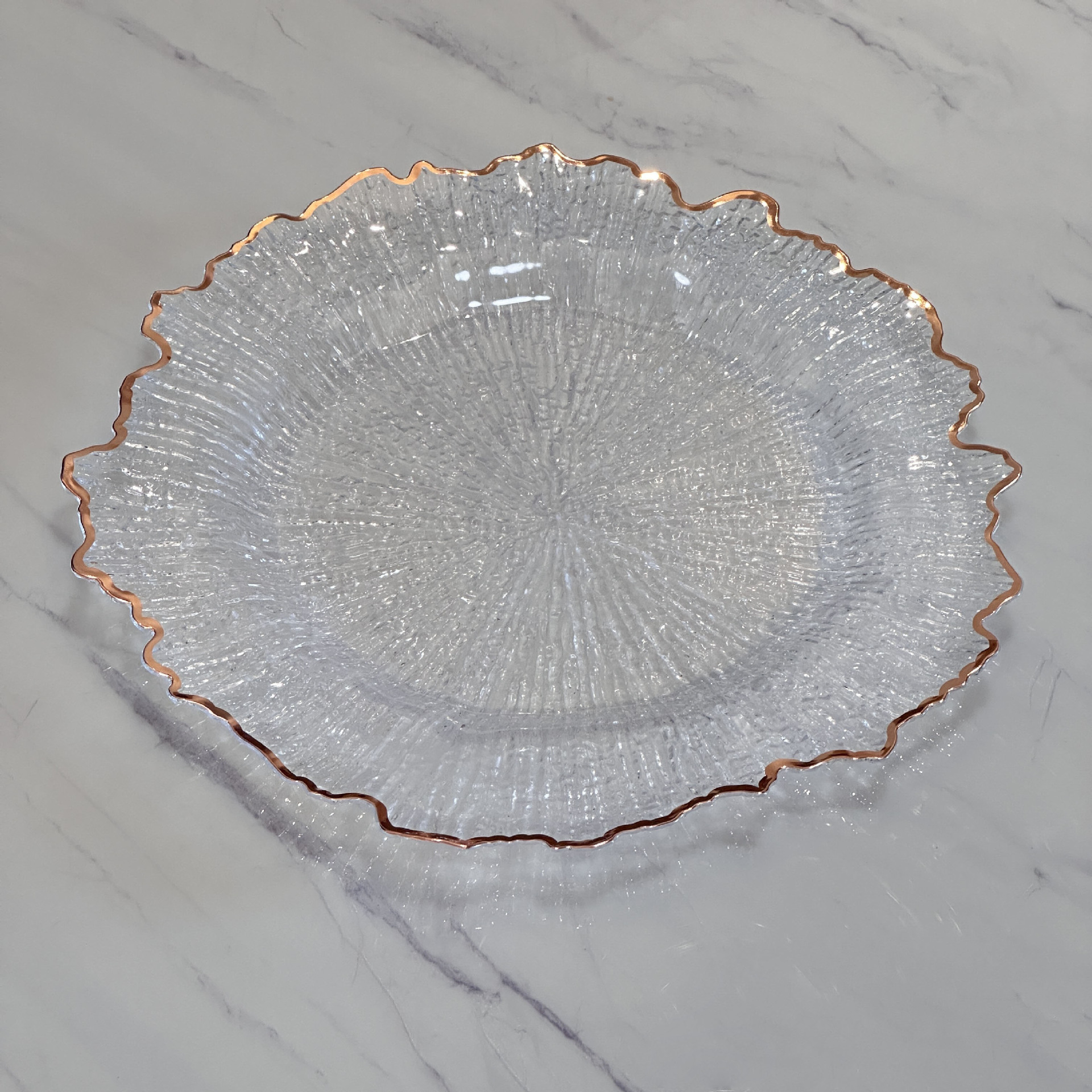 Clear with rose gold rim