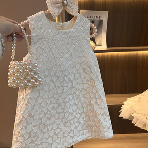 Robe d'été sans manches pour filles, style <span class=keywords><strong>princesse</strong></span>, coupe trapèze, longueur genou, couleur unie, respirante, avec nœud, style <span class=keywords><strong>Europe</strong></span>-Amérique - Product Image 4