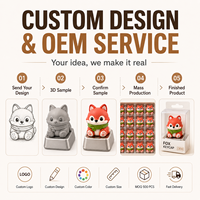 Ventes en gros de touches de clavier artisanales personnalisées, figurines d'animaux 3D kawaii, base en alliage de zinc, touches de clavier mécaniques pour interrupteurs Cherry MX