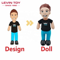 Fabricant de poupées en peluche personnalisées directement de l'usine, jouets en peluche personnalisés avec des personnages humains, mascotte en peluche pour cadeaux de marque, faible MOQ