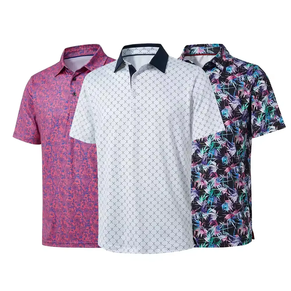 Ecoach sublimation digital printing dri collar fit shirts high quality polyester customized logo men polo shirts golf shirt