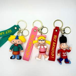 Porte-clés créatif transfrontalier <span class=keywords><strong>Arnold</strong></span>, <span class=keywords><strong>dessin</strong></span> <span class=keywords><strong>animé</strong></span>, mignon, poupée 3D, porte-clés de voiture, pendentif de sac pour couple, accessoires - Product Image 1