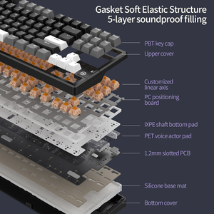 Lvkidron RGB 16-loại LED lập trình Bàn Phím Cơ khí với trục 87 phím chống bóng mờ USB có dây chơi Game bàn phím cho máy tính - Product Image 4