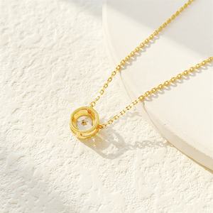 925 solitario diamante collar minimalista flotante diamante colgante aniversario boda regalo bisel solitario colgante collar - Product Image 5