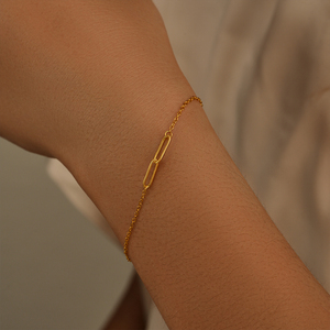 Bracelet ajustable pour femme CANNER Simple S925 en argent sterling plaqué or 18 carats avec fermoir double boucle en forme de trombone - Product Image 4
