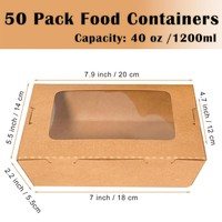 Boîte alimentaire en papier kraft imprimée sur mesure 1000 ml, compatible micro-ondes, anti-fuite, bento, vente en gros pour burgers