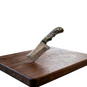 Couteau de chasse et de survie à lame fixe mini, pointe tombante, en acier Damas industriel, fait main, haute qualité, DIY, manche en résine OEM - Product Image 1