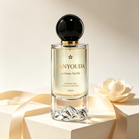 Flacon de parfum en verre de luxe avec capuchon sphérique magnétique 30ml 50ml 100ml, base montagne, logo personnalisé, vide, rechargeable, avec pulvérisateur à pompe