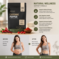 Gélules de piment de Cayenne, de betterave et de berbérine à marque privée OEM, 240 unités, complément alimentaire pour la santé, approvisionnement en gros