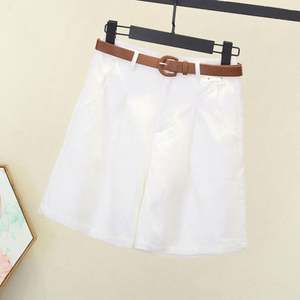 กางเกงขาสั้นผู้หญิง I-0413 รุ่นซัมเมอร์ ผ้าบาง ทรงห้าส่วน เอวสูง ใส่ทำงานได้ สไตล์ลำลอง ขากว้าง - Product Image 4