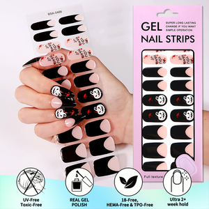 Envolturas de Uñas de Gel Personalizadas, Profesionales, de Lujo, con Lámina Negra y Dorada, Brillo Metálico Líquido, No Tóxicas, Libres de Rayos UV, para Galas Nocturnas - Product Image 2