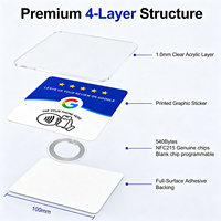 Autocollant NFC en acrylique personnalisé de 12 cm avec fonction Tap to Rate pour la carte de commentaires Google allemande