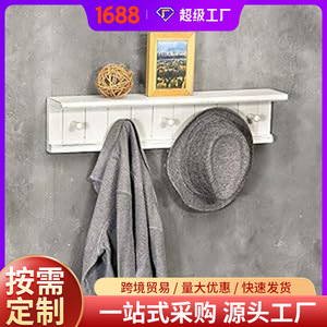 Wall-mounted <b>Wooden</b> Entryway <b>Coat</b> Rack With Five <b>Hooks</b> Multipurpose Storage For Home Living Room Bedroom Kitchen - Product Image 5