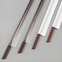 Produits en plastique PLA jetables anti-brûlure Emballage indépendant Ensemble de paille à café à trois trous Boissons à deux trous droites