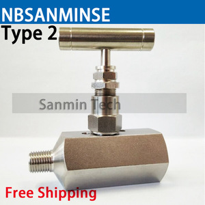 Vanne à aiguille Nbsanminse Type 2 en acier inoxydable 316L, haute pression, régulation et contrôle, vanne d'angle droite - Product Image 1