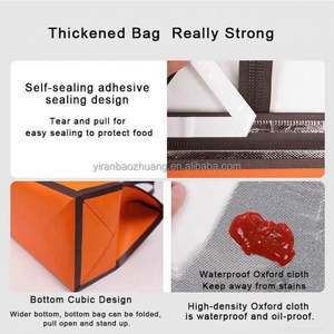 Sac isotherme personnalisé en non-tissé avec logo, sac fourre-tout pour thé au lait à emporter, sac d'emballage avec isolation en feuille d'aluminium, sac à main - Product Image 5