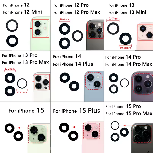 New OEM for 12 12 Pro 12 Pro Max Camera Lens Replacement Part Glass Ring Cover Bar Design Bestselling Bulk Wholesale