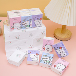 Pañuelos de bolsillo con estampado de dibujos animados personalizados, 3 capas, 9 Uds., pañuelo de oso blanco bonito, toalla de mano de <span class=keywords><strong>papel</strong></span> de alta calidad - Product Image 1