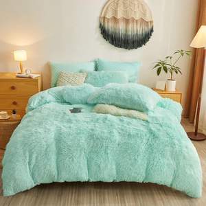 Juego de <span class=keywords><strong>cama</strong></span> de lujo Tie Dye Microfiber Super Soft Faux Fur Fluffy Bed Edredor Set - Product Image 6