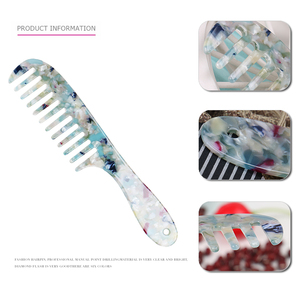 Pettine semplice in acetato di cellulosa pettine <span class=keywords><strong>a</strong></span> <span class=keywords><strong>denti</strong></span> <span class=keywords><strong>larghi</strong></span> 20cm pettine da donna con manico lungo per la casa - Product Image 3