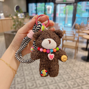 Porte-clés <span class=keywords><strong>en</strong></span> peluche ours <span class=keywords><strong>arc</strong></span>-<span class=keywords><strong>en</strong></span>-<span class=keywords><strong>ciel</strong></span> mignon, breloque de sac ours Kawaii, accessoire de mode fantaisie - Product Image 3