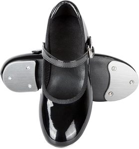 Zapatos de claqué Dynadans unisex para niños, estilo Mary Jane, de cuero genuino con placas metálicas, forro de algodón, hechos en EE. UU., para danza. - Product Image 3