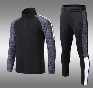 Vêtements de sport pour hommes, ensemble deux pièces, collants, manches longues, respirant, grande taille, entraînement sportif d'automne, course à pied, séchage rapide, extensible dans quatre directions - Product Image 4