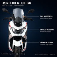 Vente Flash : Scooter ABS 150CC avec Transmission Automatique à Variation Continue et Pédale d'Accélération ECU-BOSCH