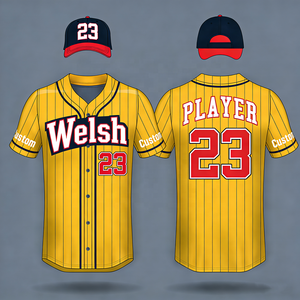 Jersey de Béisbol Personalizado con Apliques a Rayas, Transpirable, Talla Grande, Bordado con tu Etiqueta, Número de Jugador Personalizado (100% Poliéster) - Product Image 1