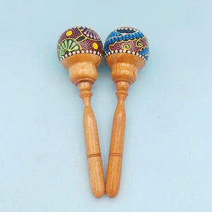 เครื่องดนตรีมารากัสไม้เพ้นท์ลายด้วยมือสำหรับเด็ก ขายส่ง - Product Image 2