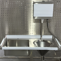 Évier de lavage et de vidange combiné en acier inoxydable 304 de qualité médicale, soudé sans soudure, pour hôpital