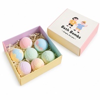 Coffret Cadeau de 7 Bombes de Bain Rondes Pastel, Emballage Cartoon, OEM, Marque Privée, Vente en Gros