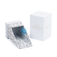 Boîte en carton de luxe créative en forme de cube avec base et couvercle personnalisables pour emballage cadeau de parfums et bougies