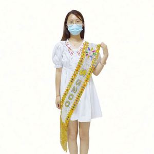 Écharpes de concours de beauté en polyester orange écologiques personnalisées et exquises avec impression numérique, économiques pour les récompenses - Product Image 5