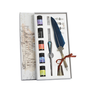 Vente chaude Vintage <span class=keywords><strong>Plume</strong></span> <span class=keywords><strong>Plume</strong></span> Encre Stylo <span class=keywords><strong>Verre</strong></span> Trempé Stylo Ensemble 5 Pointes De Remplacement 4 Encres <span class=keywords><strong>Calligraphie</strong></span> Fontaine Dip Pen Ensemble - Product Image 6