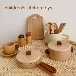 Set Giocattolo <span class=keywords><strong>Cucina</strong></span> in <span class=keywords><strong>Legno</strong></span> per <span class=keywords><strong>Bambini</strong></span>, Ispirato al Metodo <span class=keywords><strong>Montessori</strong></span>, Set per Giocare a Cucinare per <span class=keywords><strong>Bambini</strong></span> e Bambine - Product Image 3