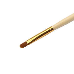 Pinceau liner en nylon pour nail art, tête plate longue, manche en bois, pour gel de photothérapie, dessin de lignes, peinture florale, manucure - Product Image 5