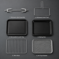 Four à friture sans huile multifonctionnel, appareil de cuisine électrique pour la cuisson, la friture, le rôtissage et la préparation de plats sains à faible teneur en huile à la maison