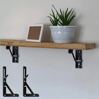 Étagère murale réglable en acier inoxydable robuste, support de table pliable, structure triangulaire, noir/blanc, épaisseur 1,5 mm