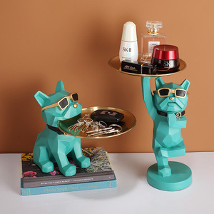 French Bulldog <b>Storage</b> <b>Tray</b> Irregular Shape Synthetic Resins Living Room Decor - Product Image 1