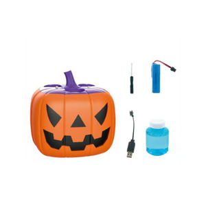 Machine à bulles citrouille 360 degrés anti-fuite, bulles citrouille automatiques à un clic, jouet Jack O'Lantern qui souffle des bulles lumineuses violettes - Product Image 4