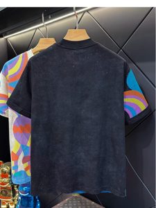 T-shirt Estiva da Uomo di Alta Gamma, Nuova Collezione, 100% Cotone, con Ricamo 3D a Coda di Cavallo e Stampa a Colori, Vestibilità Ampia, Manica Corta, Design di Nicchia - Product Image 3