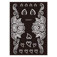 Autocollant temporaire pied henné aérographe tatouage pochoir auto-adhésif sérigraphie pochoir réutilisable maille transferts pochoir