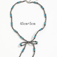 MEILLEUR VENDEUR-Bijoux occidentaux pour femmes Navajo Pearl Bow Knot Choker Necklace