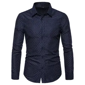 2023 New Style Herren hemd Oxford Spinning Bequemes Dot Langarm Herren Freizeit hemd