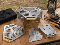 Plaque de cuisson Wekis en acier inoxydable, portable et pliable, pour barbecue de camping, ensemble de plaques de cuisson pour la cuisine en plein air, vente en gros