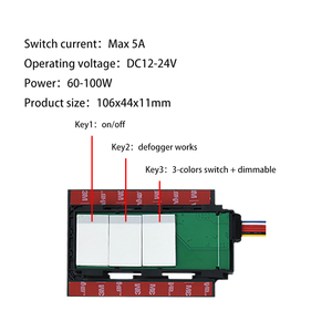 DC12V 5A 60W 3つのキー3色LED調光器タッチセンサースマートスイッチ化粧品ミラーの欠陥のためのセンシングレンジ - Product Image 3
