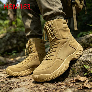 Botas <span class=keywords><strong>de</strong></span> Combate ZH, Resistentes al Desgarro, <span class=keywords><strong>de</strong></span> Gamuza Natural, para Entrenamiento en el Desierto, con Suela <span class=keywords><strong>de</strong></span> Goma Resistente, Color Bronceado, Modelo HSM163 - Product Image 1